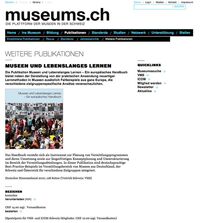 Screenshot der Website «Museums.ch»